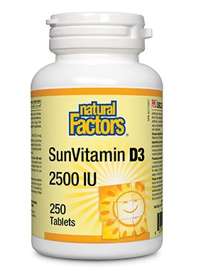 Natural Factors 陽光維生素D3  (Vitamin D), 2500IU, 250片