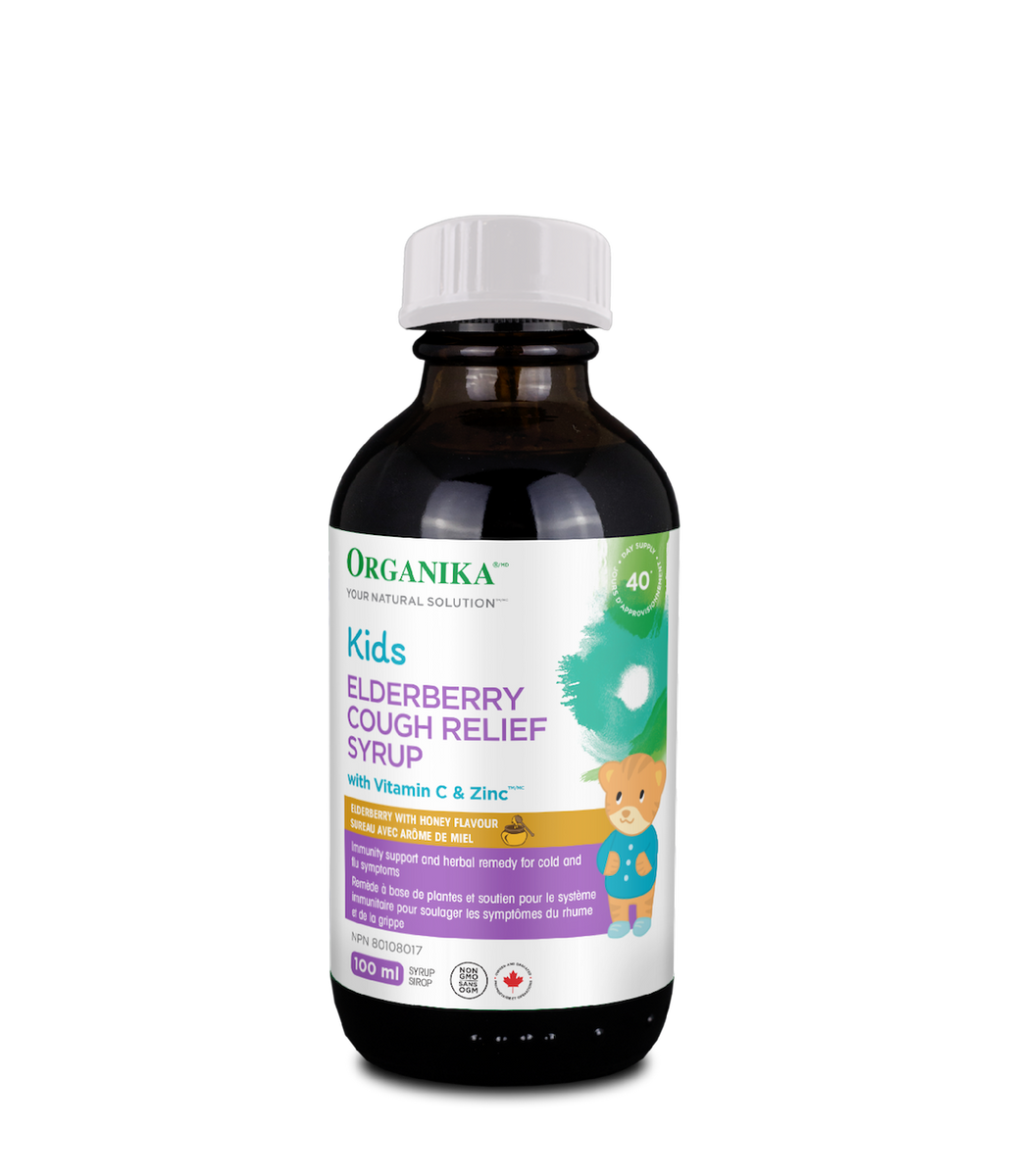 Organika Kids Elderberry Cough Relief Syrup, 100ml Natural Vitamin