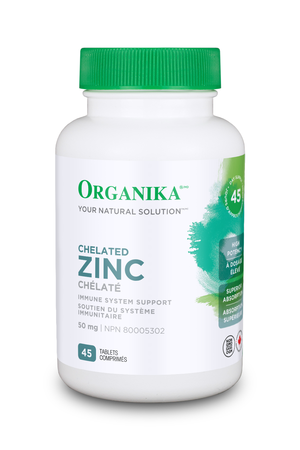 优格康 Organika Chelated Zinc 50mg, 45 tablets