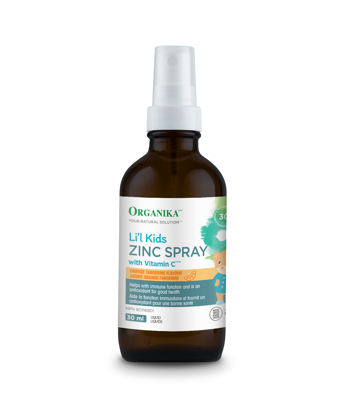 优格康 Organika Li'l Kids Zinc Spray with Vitamin C, 30ml