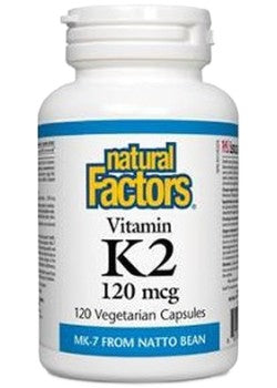 Natural Factors Vitamin K2 120 mcg, 120 Vegetarian Capsules