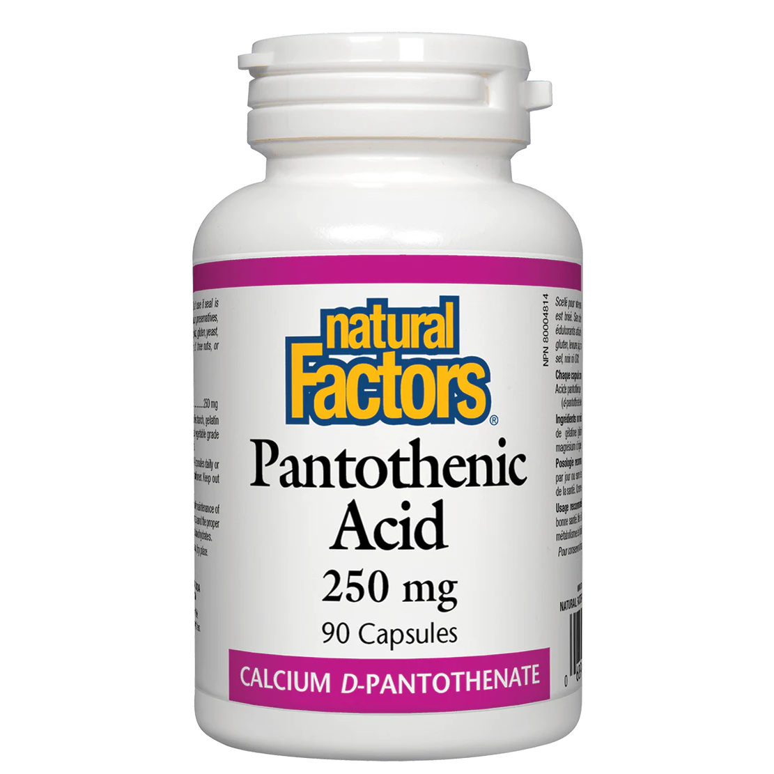 Natural Factors Pantothenic Acid, 250mg, 90 caps