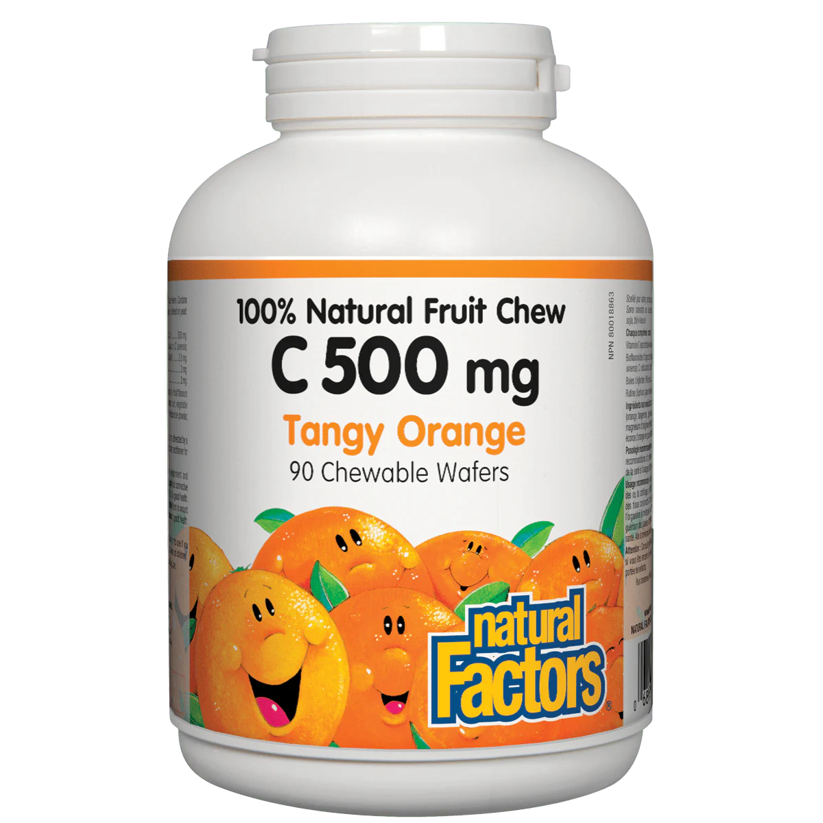 Vitamin C supplement bottle with orange flavor on a white background Natural Vitamin Direct Inc natvd.com