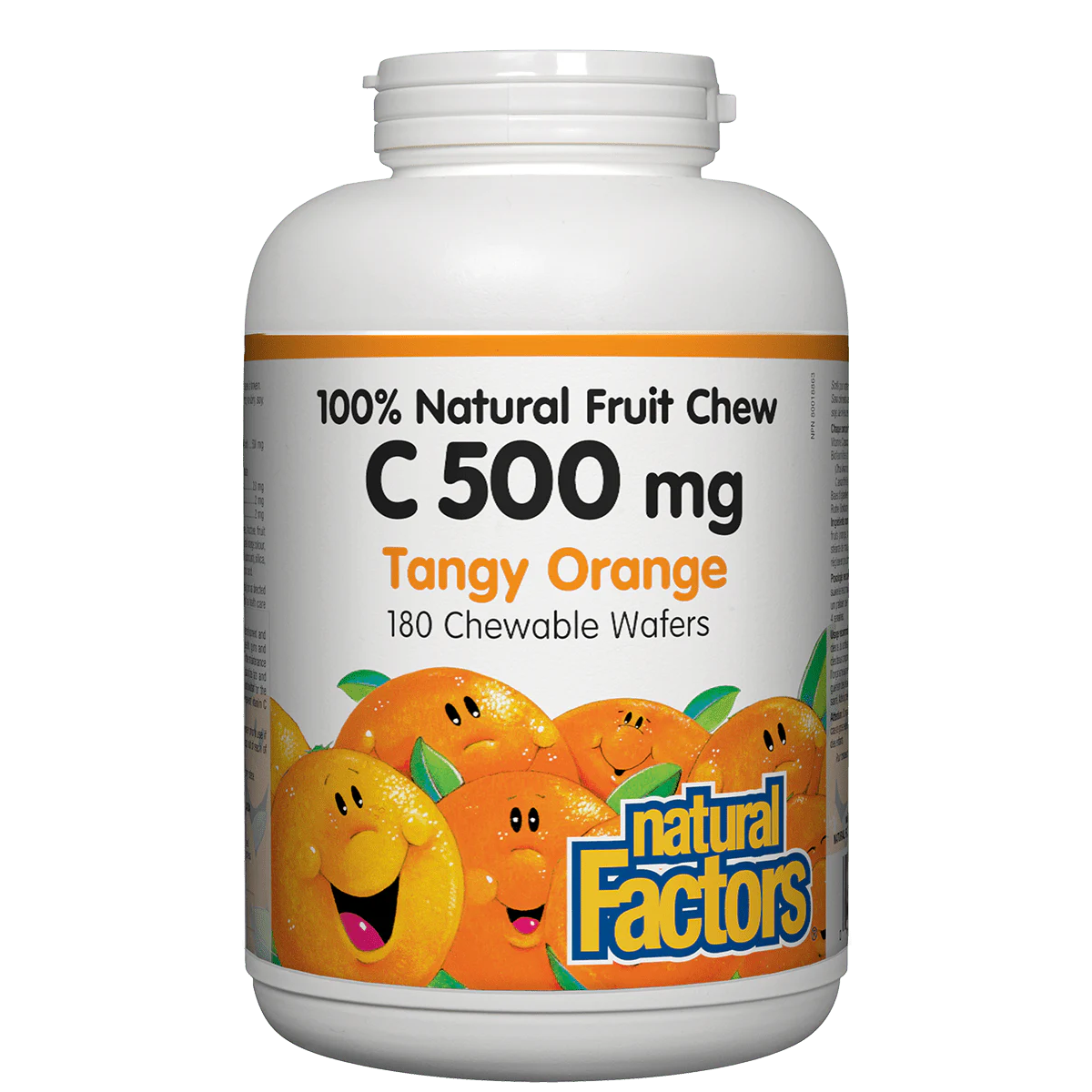 Natural Factors Tangy Orange 180 Chewable Wafers available online natvd.com Natural Vitamin Direct Inc