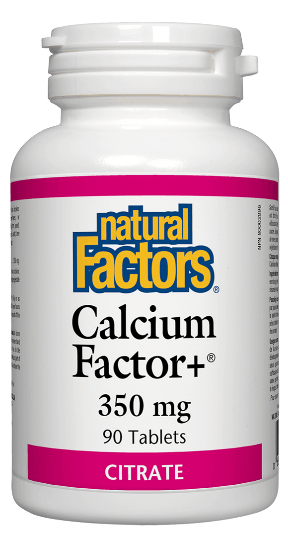 【clearance】Natural Factors Calcium Factor+, 350mg, 90 tablets  EXP: FE/2025