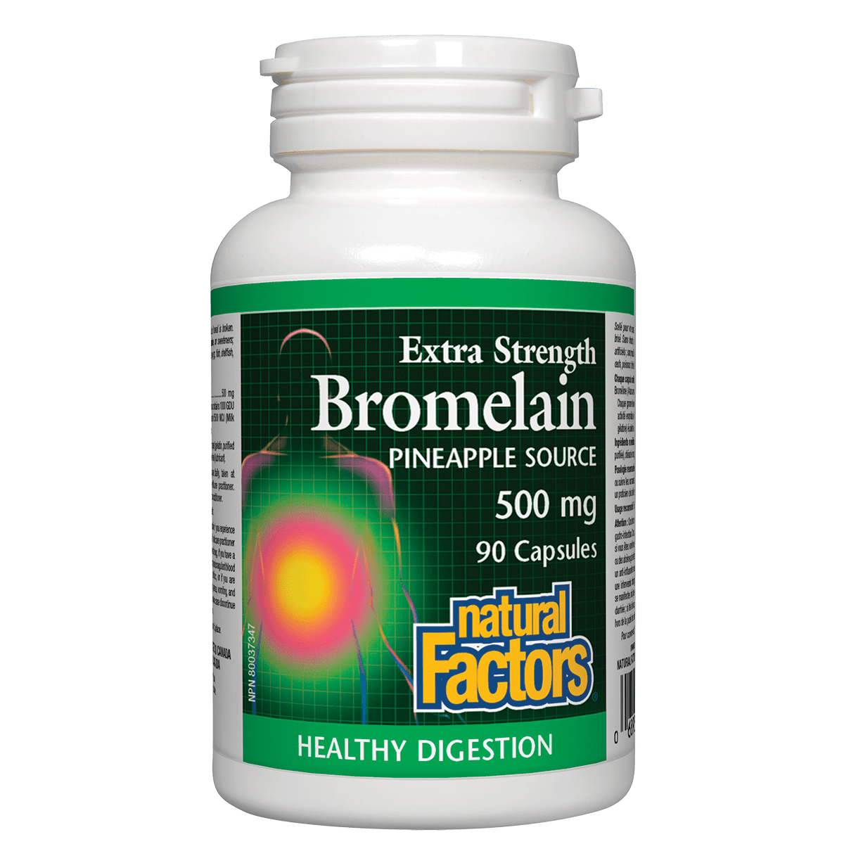 Natural Factors Bromelain, Pineapple Source, 500 mg, 90 caps