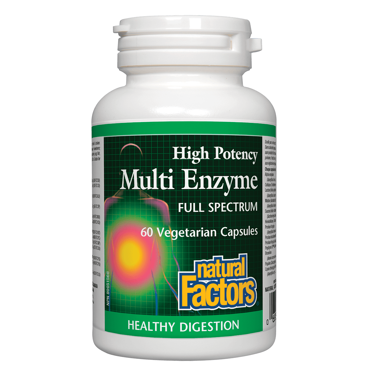 Natural Factors Multi Enzyme High Potency Full Spectrum, 60 vegetarian caps