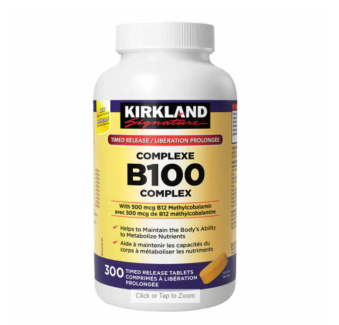 Kirkland Signature B100 Complex Tablets, 300 Tables – Natural Vitamin ...