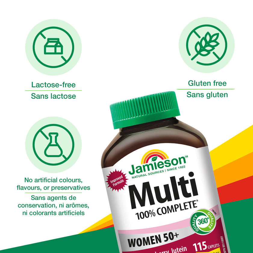 Jamieson 100% Complete Multivitamin Women's 50+, 115 caplets