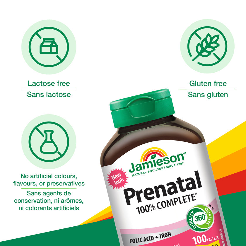Jamieson Prenatal 100% Complete Multivitamin, 100 caplets
