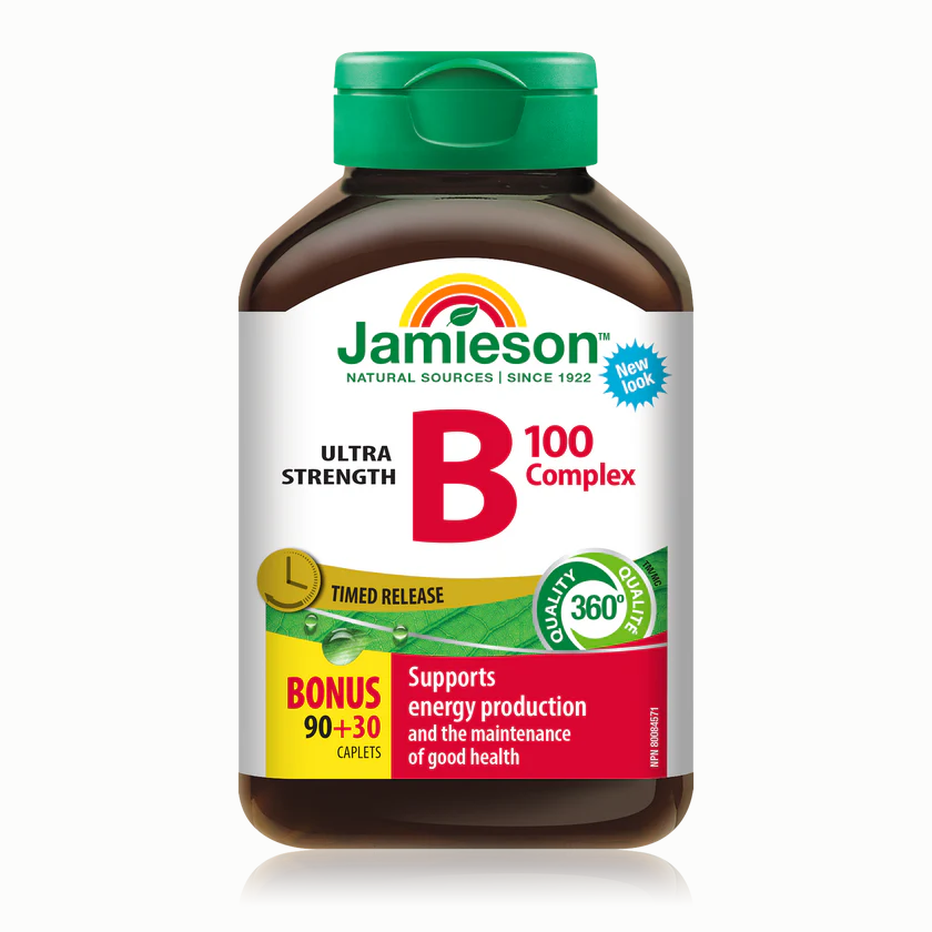 Jamieson  長效型高單位維他命B群， 100mg，加量裝90 + 30粒