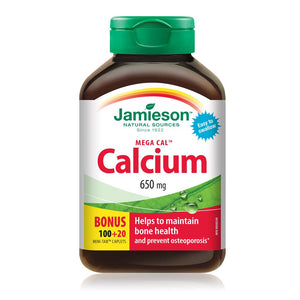Jamieson Mega Cal™ Calcium, 650 mg, 100 + 20 Caplets Bonus EXP:12/2024