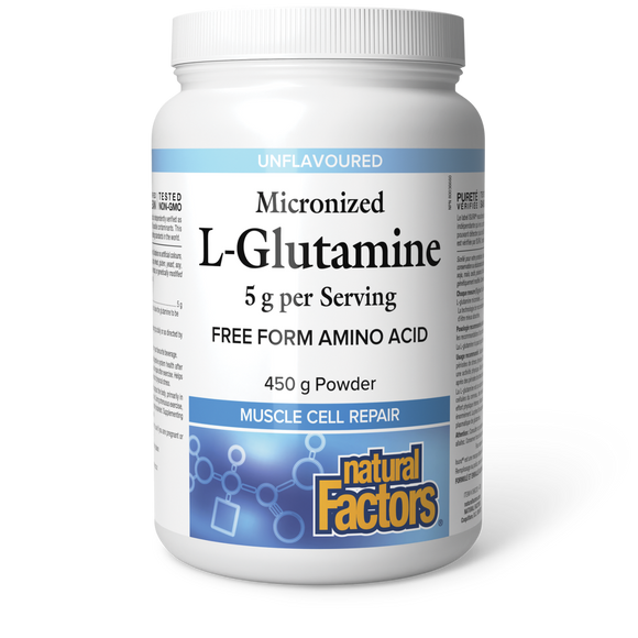 Natural Factors- L-Glutamine 450g Powder, 5g Per Serving