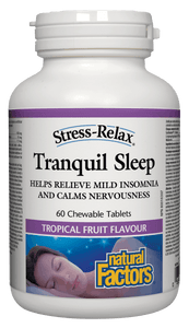 【clearance】 Natural Factors Stress-Relax™ Tranquil Sleep, 60 chewable tabs EXP：MA2024