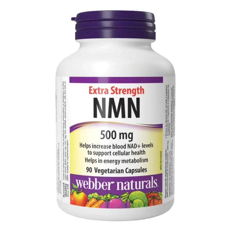 Webber Naturals NMN 500 毫克，90 粒素食胶囊  支持血液中 NAD+ 的代谢