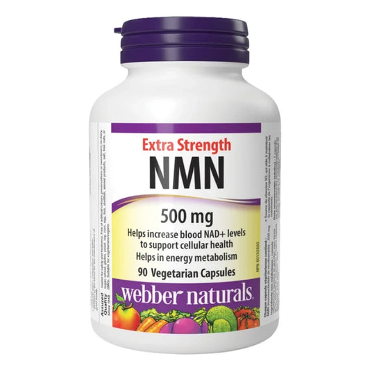 Webber Naturals NMN 500 毫克，90 粒素食胶囊  支持血液中 NAD+ 的代谢