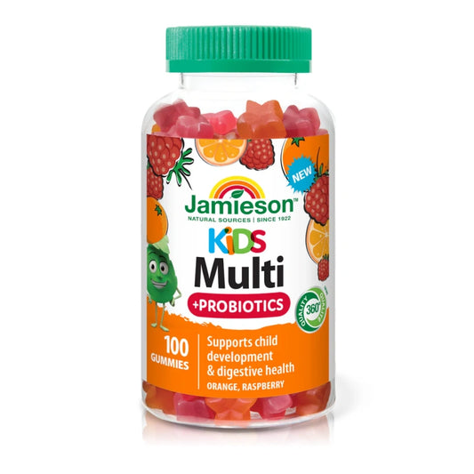 Jamieson  Kids Multivitamin + Probiotic， 100 Gummies