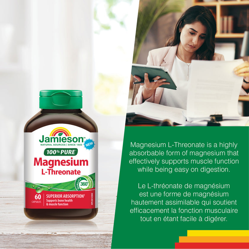 Jamieson 100% Pure Magnesium L-Threonate 50mg 60 Capsules
