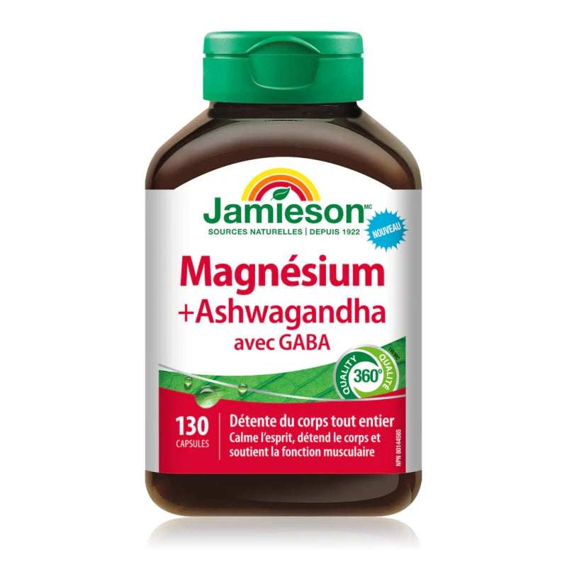 Jamieson Magnesium with Ashwagandha + GABA, 130 capsules