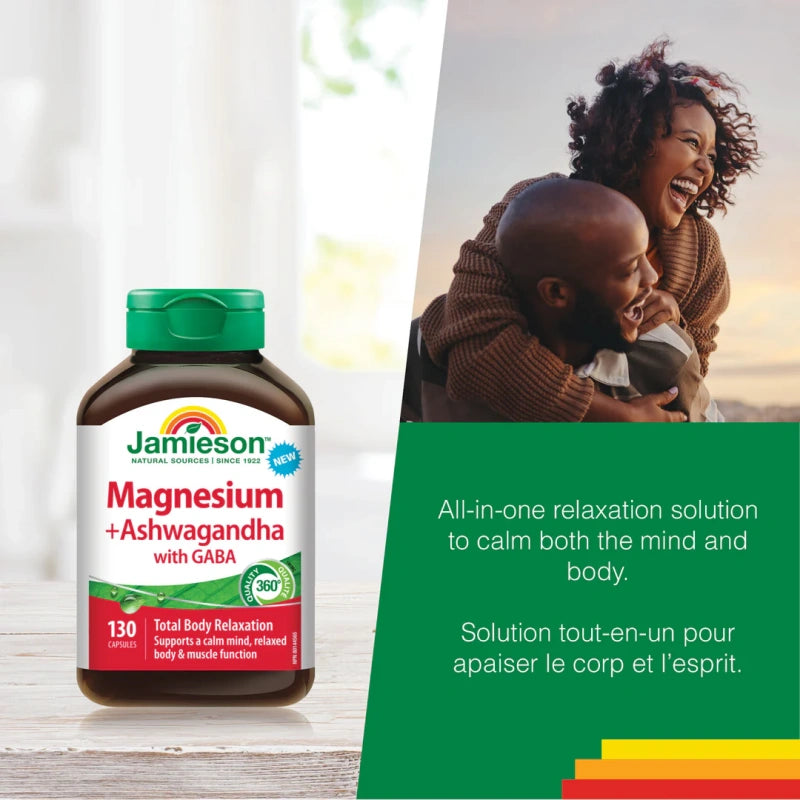 Jamieson Magnesium with Ashwagandha + GABA, 130 capsules