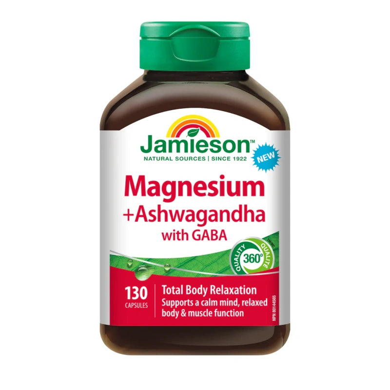 Jamieson Magnesium with Ashwagandha + GABA, 130 capsules