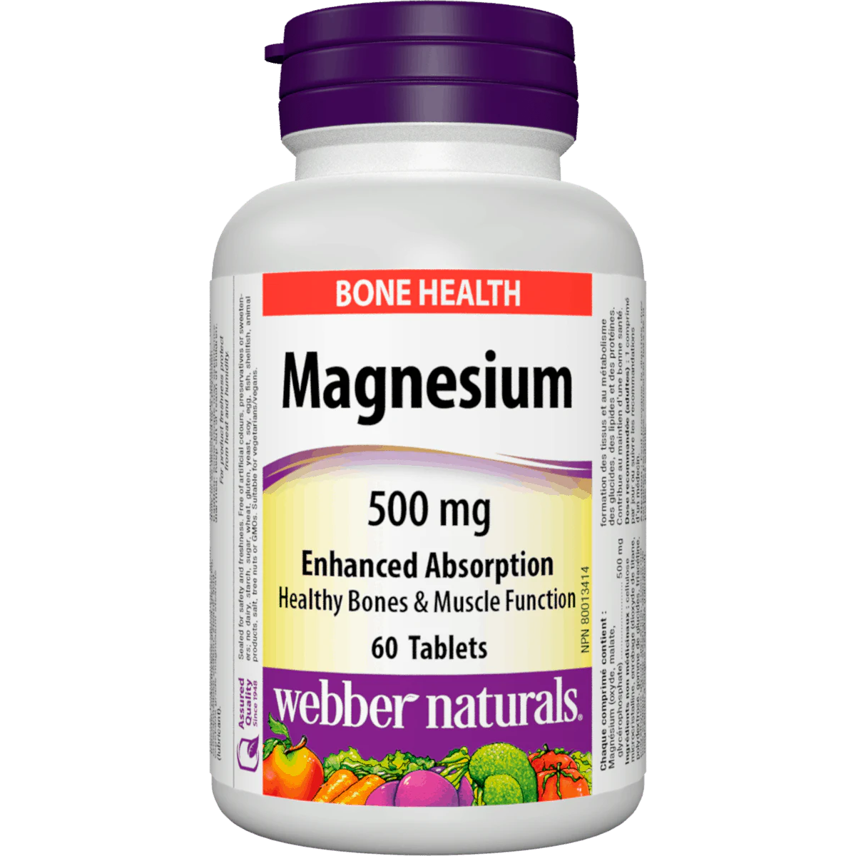 Webber Naturals magnesium supplement bottle on a white background