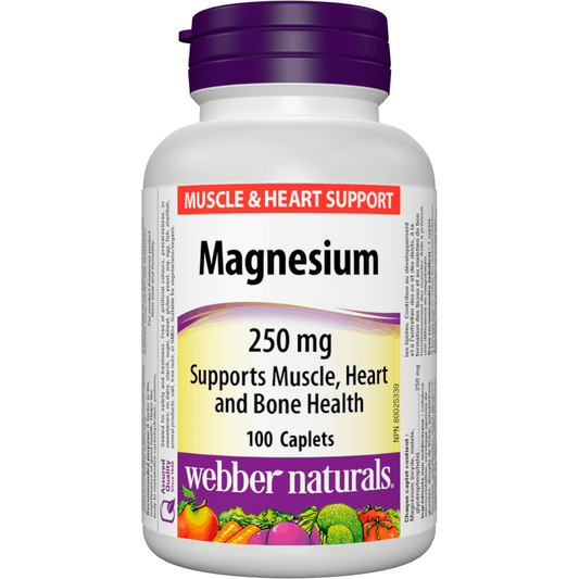 Webber Naturals magnesium supplement bottle on a white background