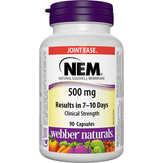 NEM Joint Ease supplement bottle with purple cap on a white background