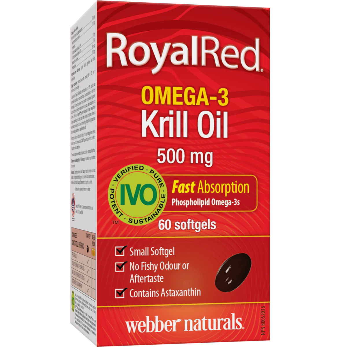 Webber Naturals Royal Red Omega-3 Krill Oil, 500mg, 60 softgels