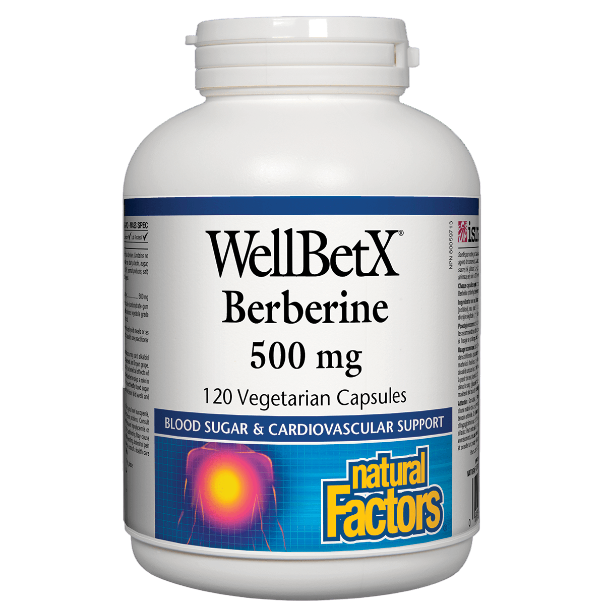WellBetX Berberine supplement bottle with label on a white background Natural Vitamin Direct Shop Canadian