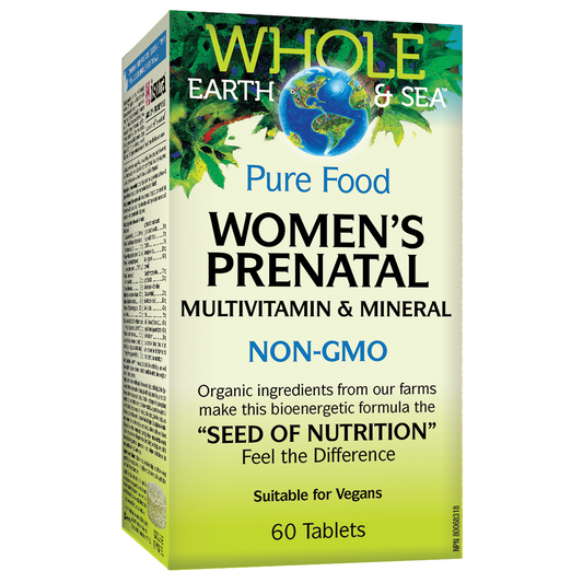 Box of Whole Earth & Sea Women's Prenatal Multivitamin & Mineral on a white background