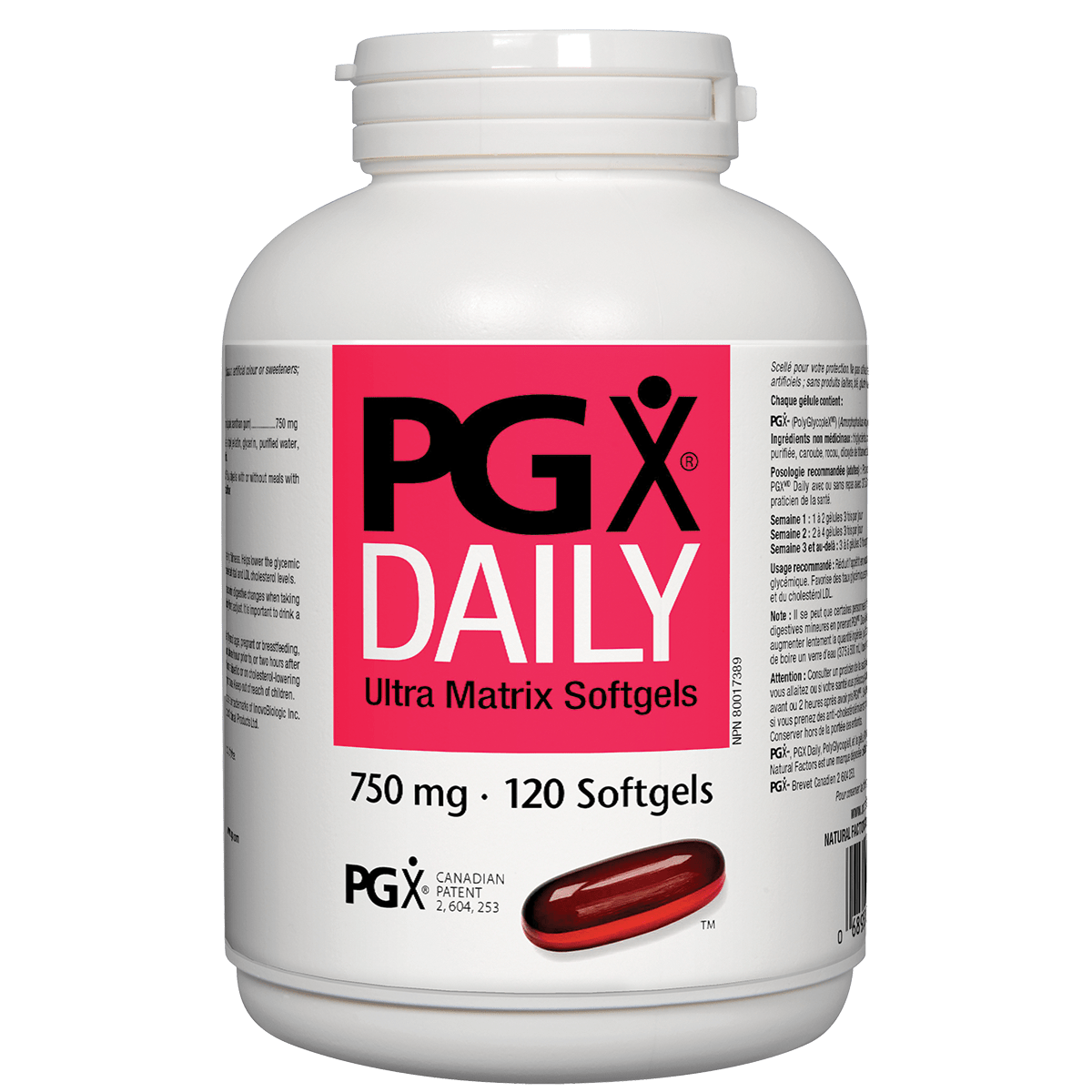 PGX Daily supplement bottle on a white background Natural Vitamin Direct Inc Factors