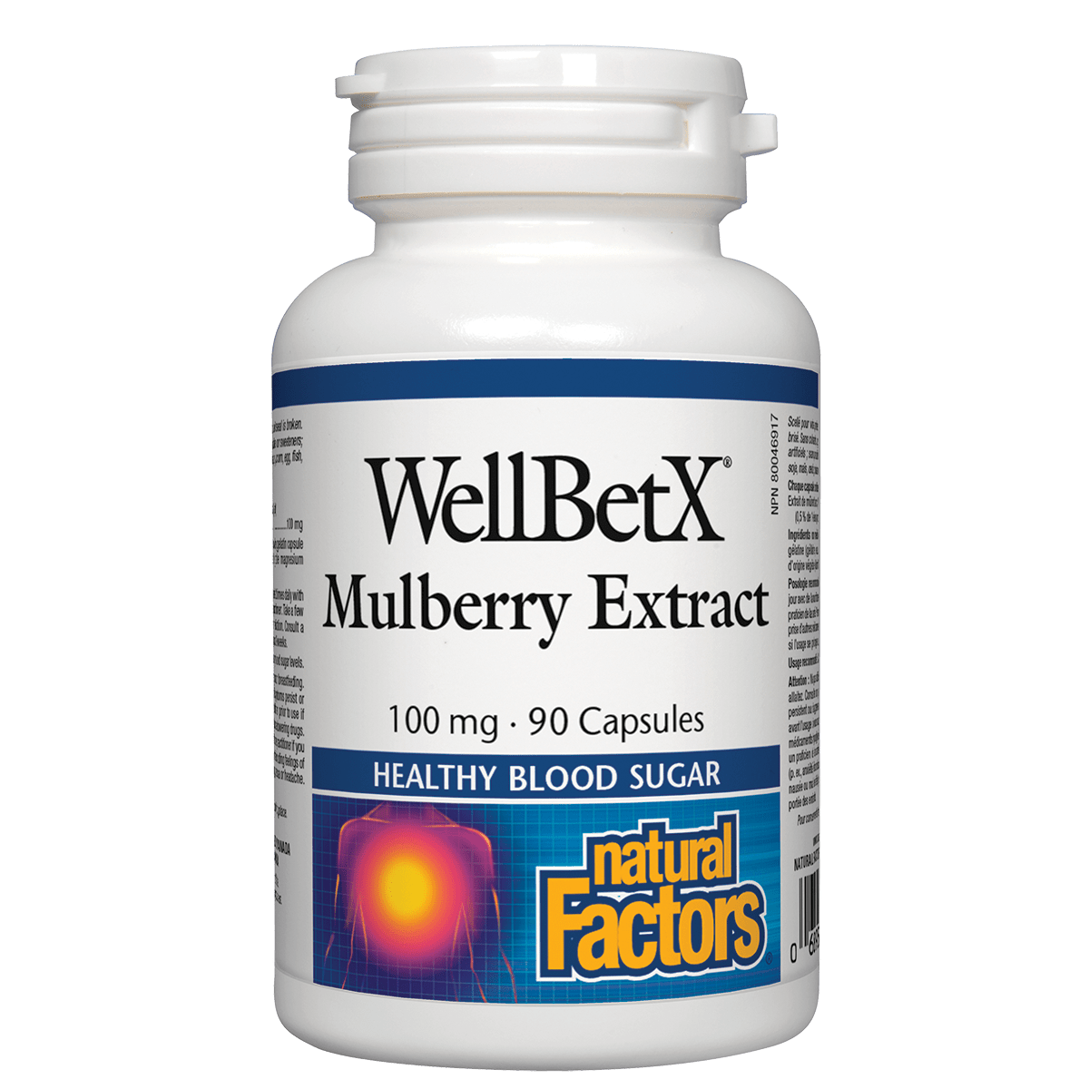 WellBetX Mulberry Extract supplement bottle with label on a white background sold by natvd.com