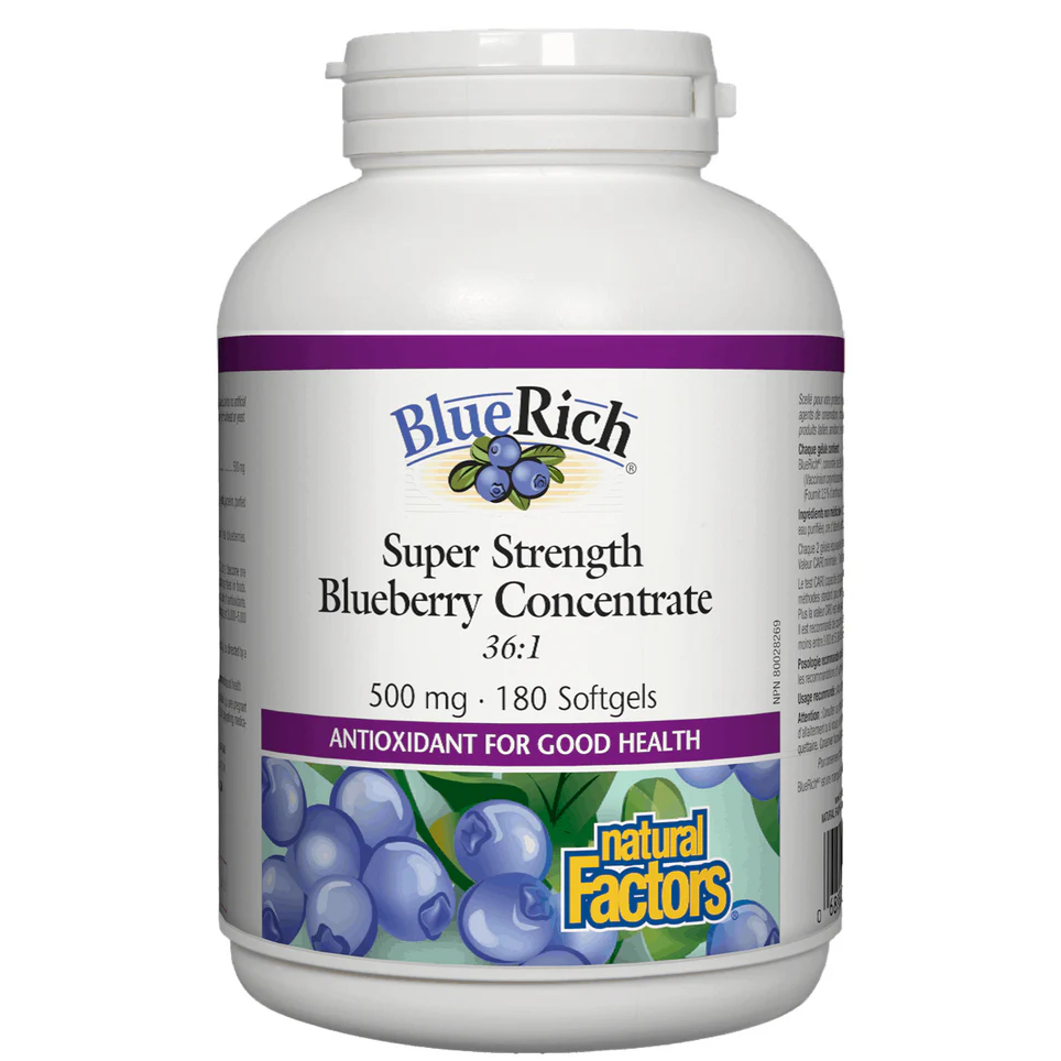 Natural Factors Blueberry Bluerich bottle Natural Vitamin Direct Inc Shop Canadian natvd.com