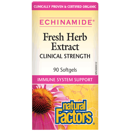 Echinamide Fresh Herb Extract packaging with Natural Factors logo on a white background