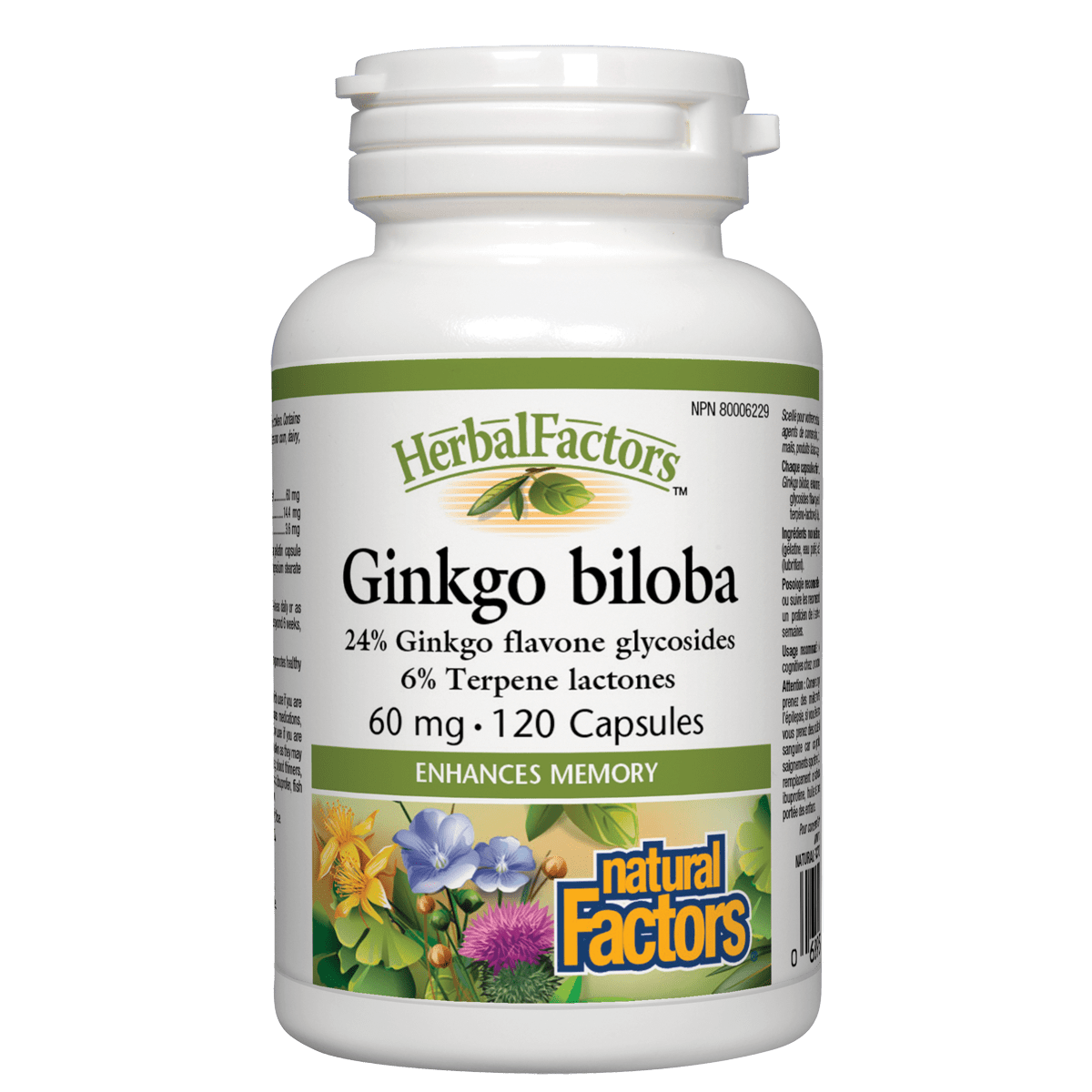 Natural Factors Ginkgo Biloba 60 mg 120 capsules natvd.com