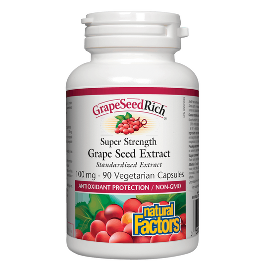 Natural Factors Grape Seed Extract, 100mg, 90 caps