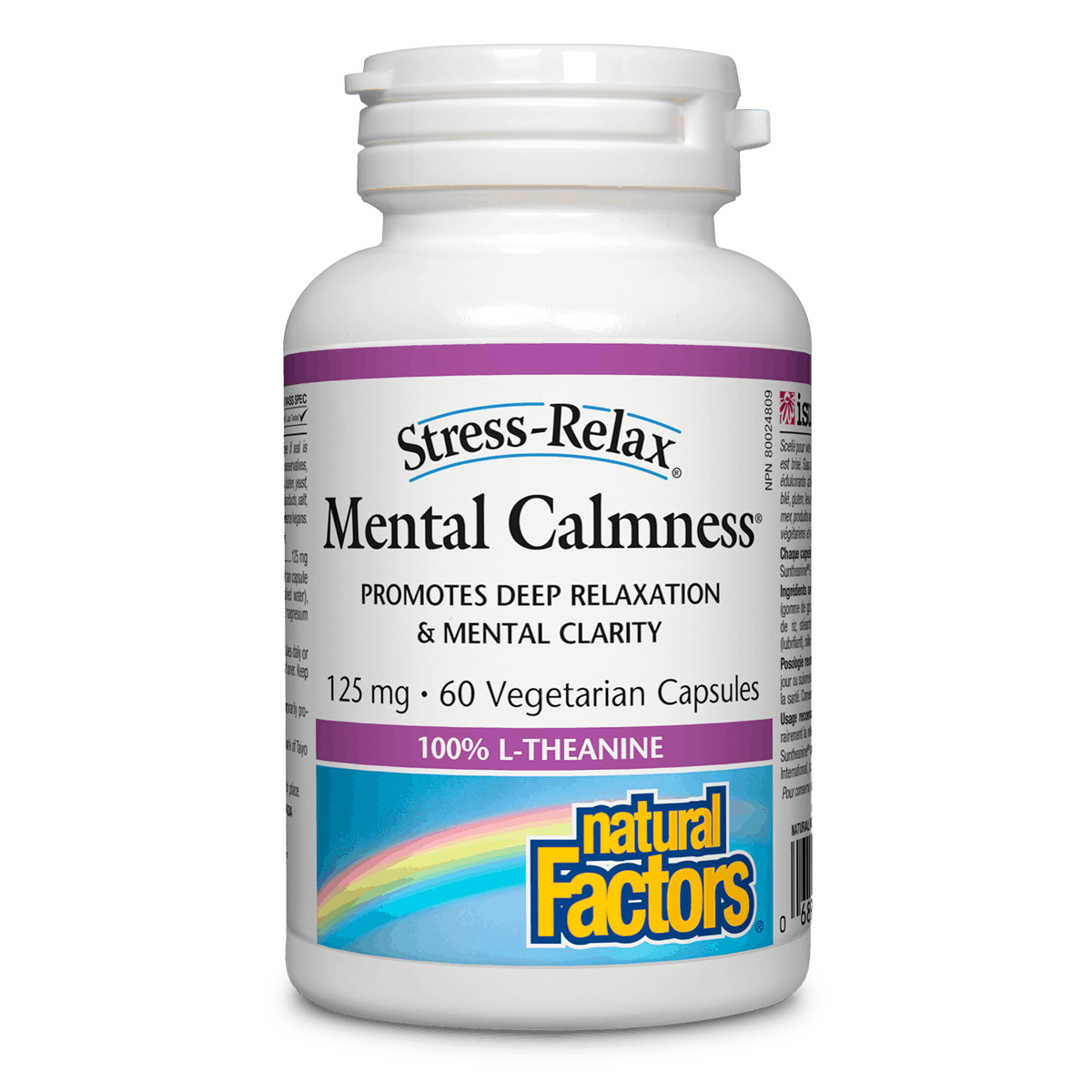 Natural Factors Mental Calmness 125 mg Stress Relax 60 veg caps