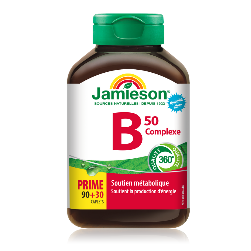 Jamieson Vitamin B Complex, 50 mg, 90+30 Caplets