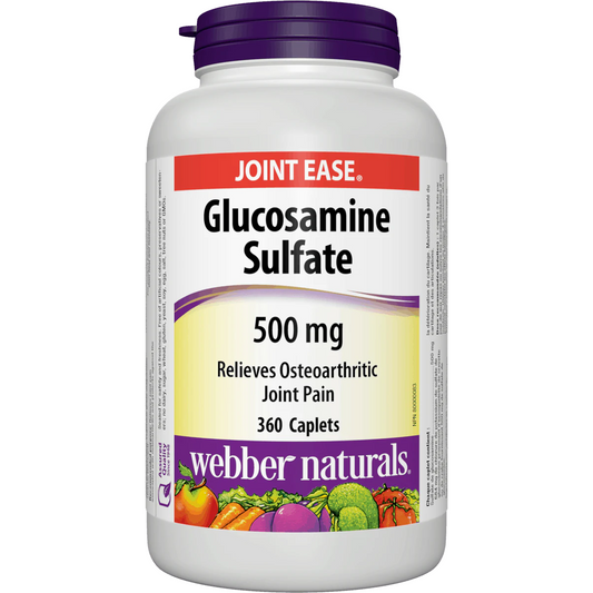 Webber Naturals Glucosamine Sulfate supplement bottle on a white background