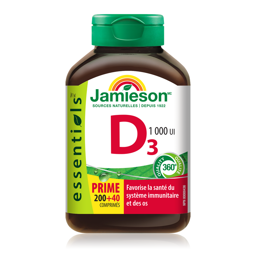 Jamieson Essentials Vitamin D 1000 IU, 240 tabs