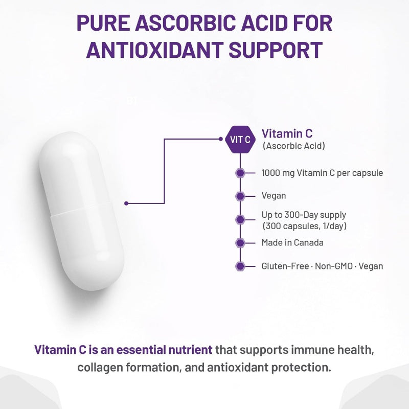 AOR 维生素C 1000毫克，300粒胶囊 提高免疫力