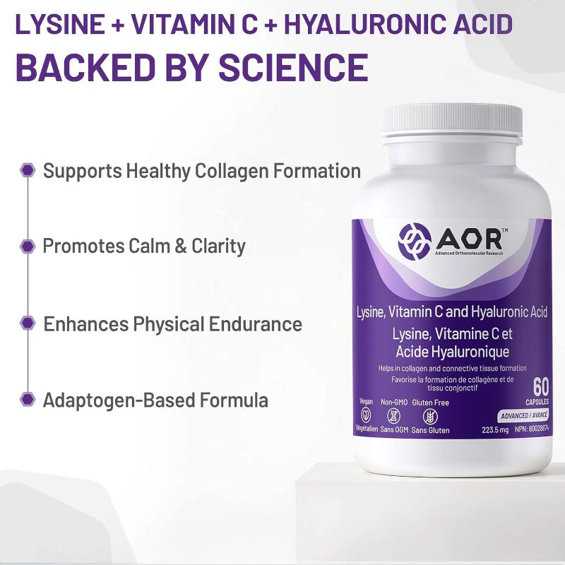 AOR Lysine, Vitamin C & Hyaluronic Acid 60 Capsules