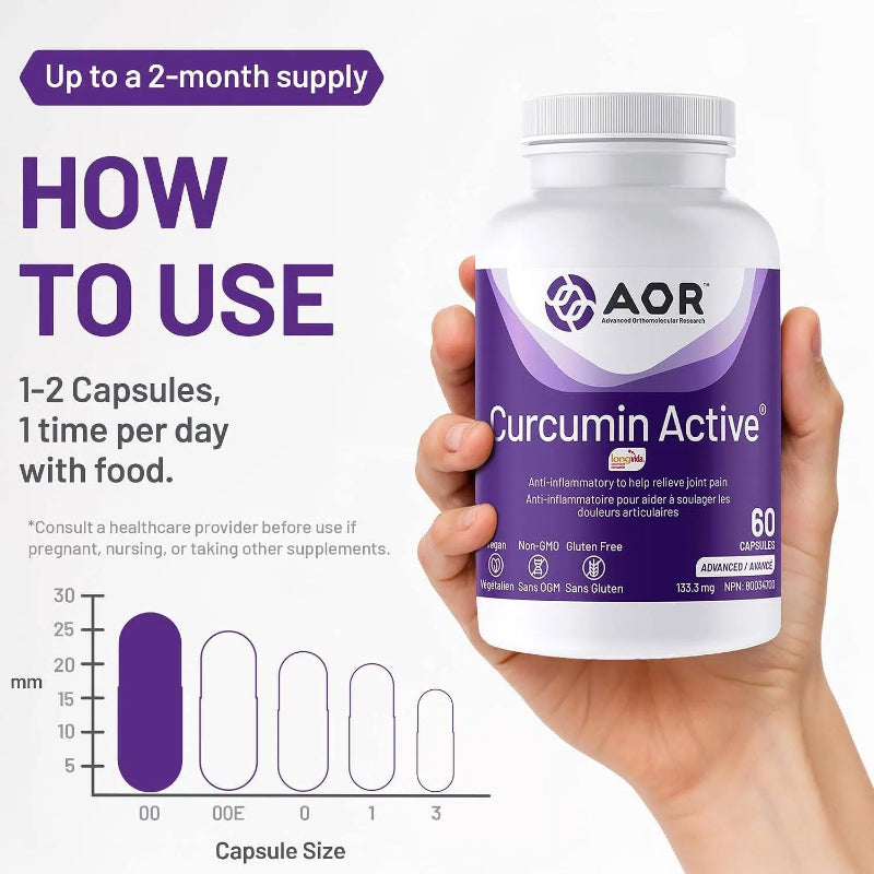 AOR Curcumin Active 133.3mg  60 Vegan Capsules
