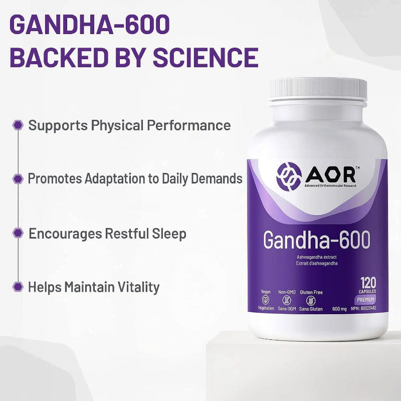 AOR Gandha-600 Ashwagandha extract 600mg 120 VCapsules