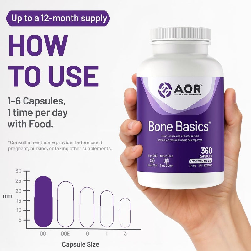 AOR Bone Basics 360粒胶囊 多营养素组合，促进骨骼健康