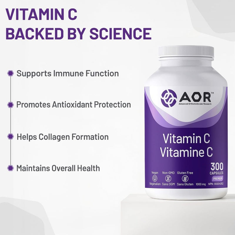 AOR 维生素C 1000毫克，300粒胶囊 提高免疫力