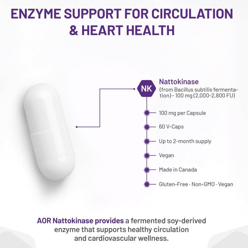 AOR Nattokinase 100mg, 60 vcaps