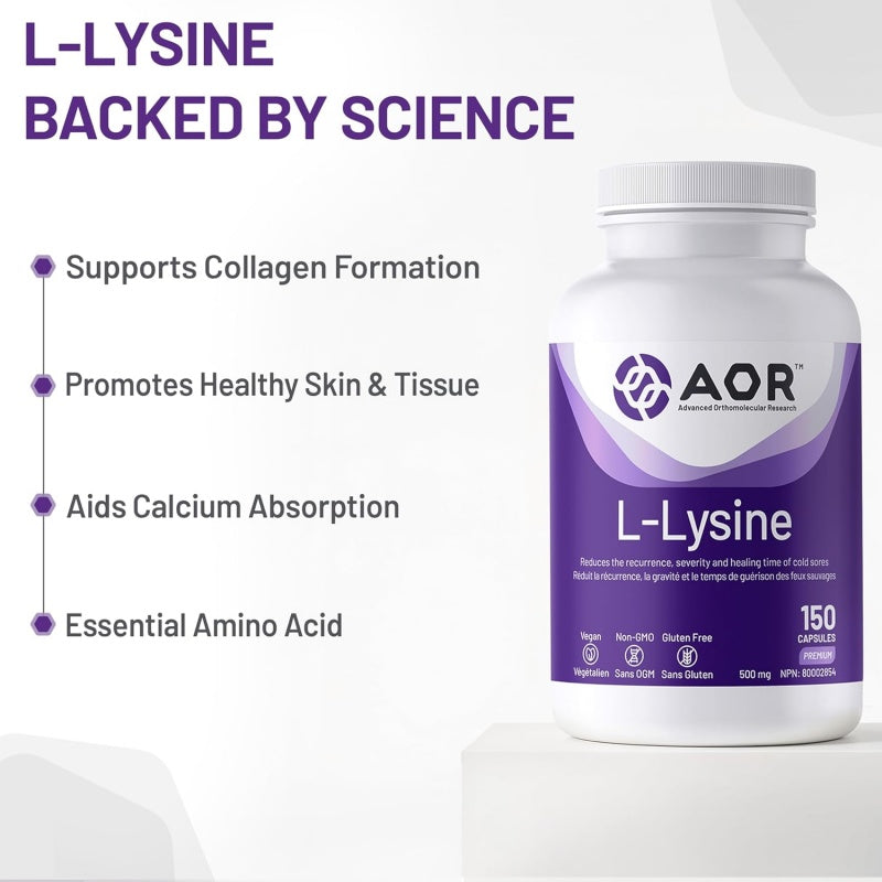 AOR L-赖氨酸 150粒素食胶囊 减轻唇疱疹
