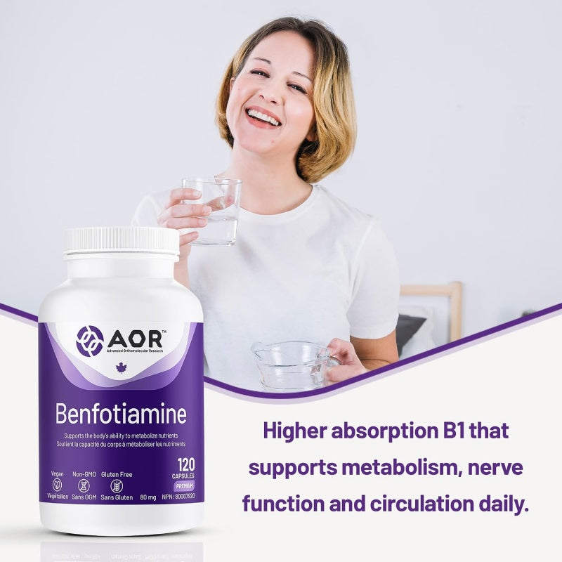AOR 苯磷硫胺 80 毫克 120 粒素食胶囊 有助于维持健康的血糖水平